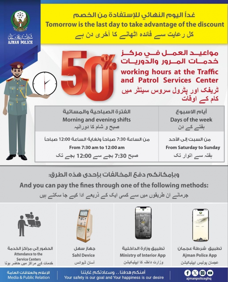 غدا اليوم النهائي للإستفادة من الخصم 50%